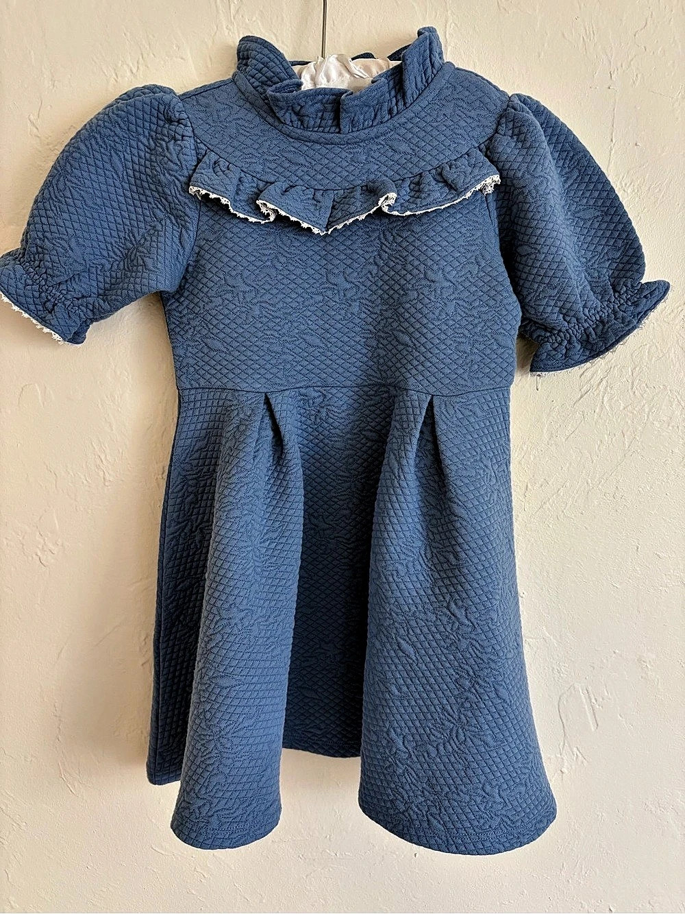 Janie and Jack Faded Indigo Quilted Collared Dress